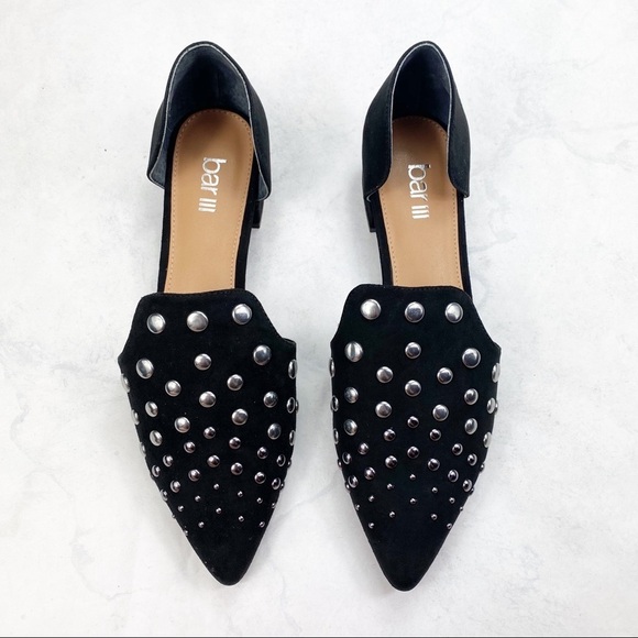 [Bar III] Classic Black Studded Flats - Picture 3 of 4
